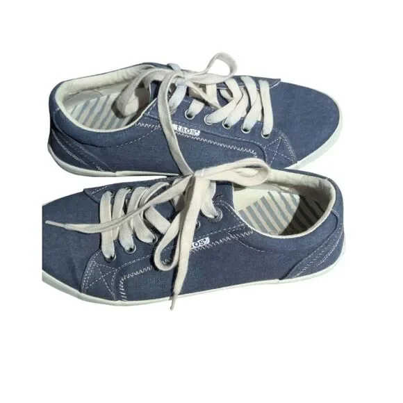 Taos Star Canvas Lace-Up Sneakers - Retro Blue Wash - Women's Casual Shoes - Picture 6 of 6